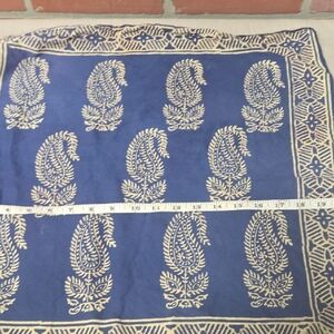 Indian Cotton Blue and Cream Paisley Bandana/Scarf